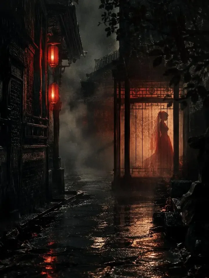 《花灯引》短剧封面，悬疑题材